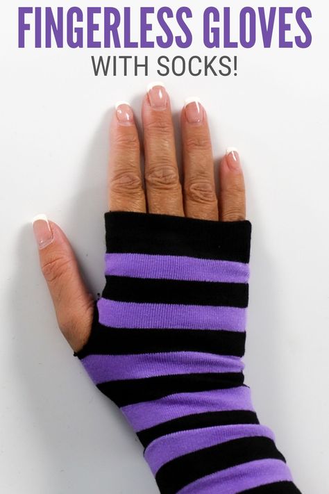 With just a few materials, you can make your own fingerless gloves. These will be your favorite winter accessory. Read on to find out how you can make your own. #thecraftyblogstalker #fingerlessgloves #DIYgloves #gloves Sock Gloves Diy, How To Make Fingerless Gloves From Socks, Fingerless Gloves From Socks, How To Make Fingerless Gloves, How To Make Gloves Out Of Socks, Fingerless Gloves Diy, Diy Fingerless Gloves, Diy Gloves, Craft Trends