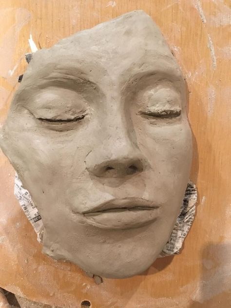 Face Sculpture Art, Handmade Ceramics Sculptures & Statues, How To Make A Face Out Of Clay, Sculpting Eyes In Clay, How To Sculpt A Face, Face Sculpting Clay, Sculpting Faces Clay, Clay 3d Art, Sculpting With Clay