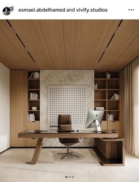 Executive Office Design Interior, Executive Office Design, Office Table Design, Contemporary Home Office, Luxury Office, Minimalist House Design, Office Makeover, Home Office Setup, Office Interior Design