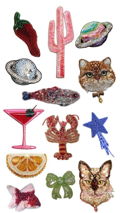 #beadcollage #collage #fish #cats #art # Delicate Fine Jewelry, Textiles Sketchbook, Beaded Shirt, Fish Beads, Diy Bead Embroidery, Tambour Embroidery, Cat Bead, Bead Embroidery Patterns, Hand Embroidery Projects