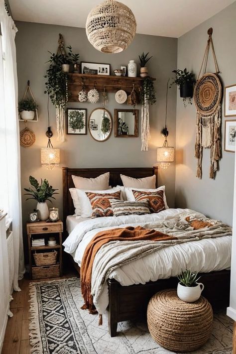 Bedroom Design Boho Chic, Tiny Room Decoration, How To Style A Small Room, Boho Bedroom Small Room, Boho House Decor Bedroom, Small Bedroom Style Ideas, Very Small Room Ideas Bedrooms, Boho House Inspiration, Boho Bedroom Small Spaces