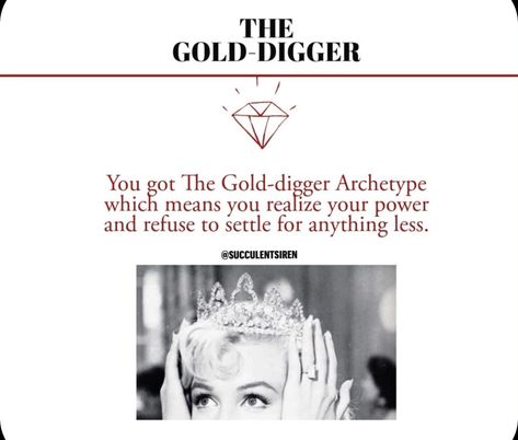 I just got result 'THE GOLDDIGGER ARCHETYPE' on quiz 'Which Dark Feminine Archetype Are You?'. What will you get? Monstrous Regiment, Scream Series, Color Quiz, Old Hollywood Fashion, Marilyn Monroe Quotes, Money Dance, Spirituality Posters, Online Quiz, Spirituality Book