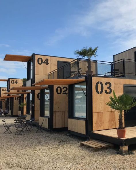 Shipping Container Stores, Container Design Architecture, Container Spa, Shipping Container Design Plans, Popup House, Sustainable Hotel, Container Hotel, Shipping Container Office, Container Home Designs