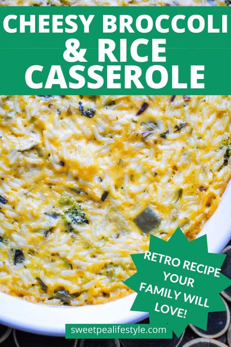 Brocolli Rice Cheese Casserole, Broccoli Rice Recipes, Chicken Broccoli Rice Cheese Casserole, Cheesy Rice Casserole, Green Rice Recipe, Broccoli Cheese Rice Casserole, Casserole Broccoli, Potluck Meals, Easy Broccoli Casserole