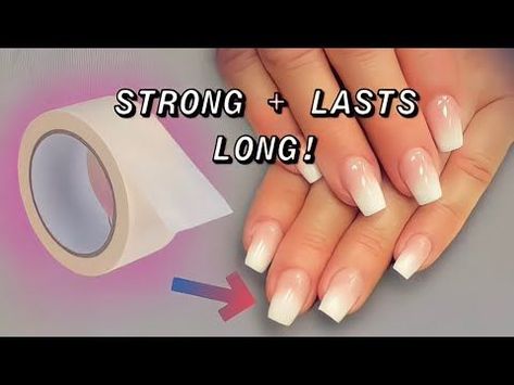 Nails ideas Masking Tape Nails, How To Make Fack Nails, How To Make False Nails At Home, How To Make Your Own Acrylic Nails, How To Make Fake Acrylic Nails, How To Make Homemade Nails, Diy Nails Acrylic, Fake Nails Diy At Home How To Make, How To Use Fake Nails