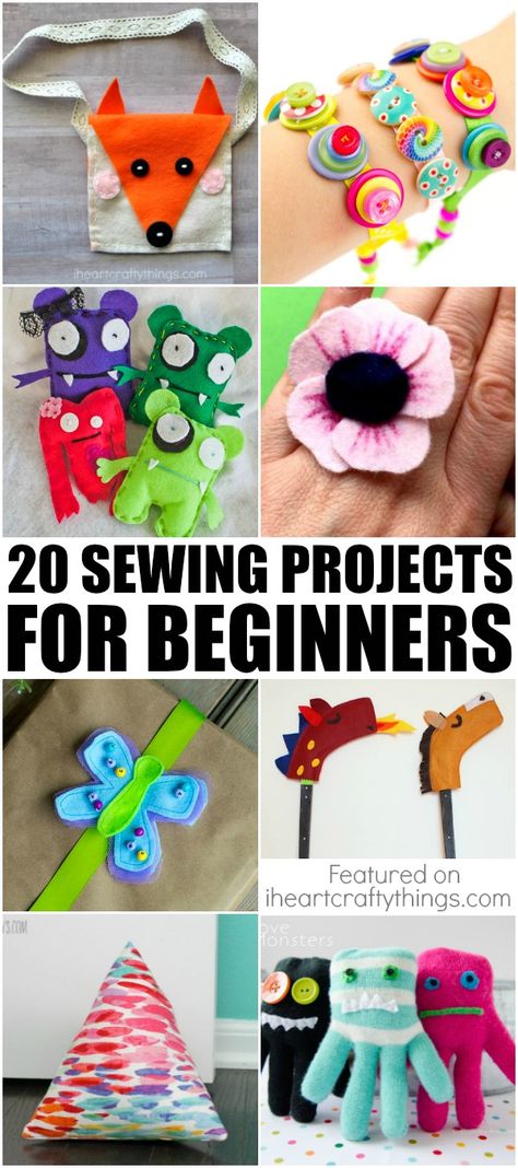 If you have a child who wants to learn how to sew-then this is the roundup for you! 20 sewing projects for beginners! Things To Hand Sew, Sewing Crafts For Kids, Art Curtains, Macrame Tutorials, Hand Sewing Projects, Sewing Machine Projects, Kids Sewing, Trendy Sewing, Beginner Sewing Projects Easy