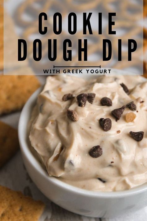 Yogurt Cookie Dough Dip, Greek Yogurt Dessert Recipes, Yogurt Cookie Dough, Greek Yogurt Cookie Dough, Greek Yogurt Cookies, Protein Greek Yogurt, Cookie Dough Yogurt, Yogurt Dessert Recipes, Greek Yogurt Dessert