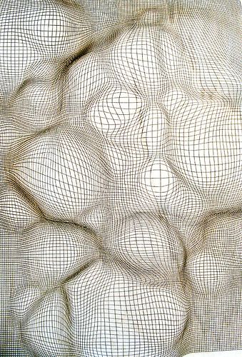 Grid Distortion 01, Marius Watz, 2008 Grid Distortion, Starship Design, Parametric Design, Design Textile, Zen Doodle, Elements Of Art, Vintage Labels, Knitting Inspiration, Surface Pattern