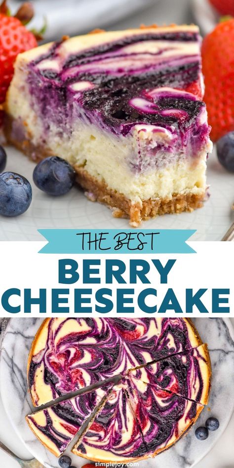 Easy Berry Cake Recipes, Cheesecake With Berry Sauce, Wild Berry Cheesecake, Mix Berry Cheesecake, Fresh Fruit Cheesecake, Cheesecake Recipes Berry, Fresh Fruit Topping For Cheesecake, Berry Cheesecake Topping, Very Berry Cheesecake