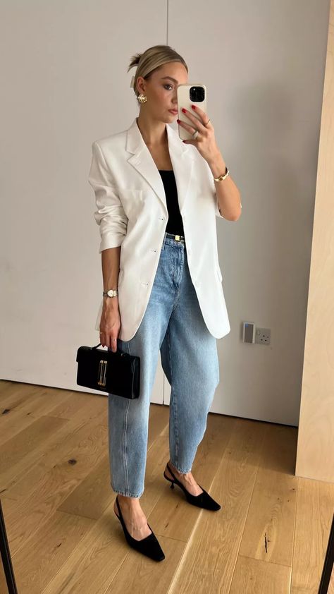 Outfit Ideas For Evening Out, Casual White Blazer Outfit Women, Networking Event Outfit, Event Outfit Ideas, Corporate Girly, Spring Business Casual Outfits, White Blazer Outfits, Workwear Women, Europe Pics