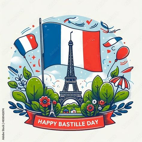 Download Happy Bastille Day on 14 july Vector Illustration with French Flag and Eiffel Tower in Flat Illustration Hand Drawn for Landing Page Templates France independence day generative ai Stock Illustration and explore similar illustrations at Adobe Stock. France Independence Day, Happy Bastille Day, 4th Of July Images, July Images, Bastille Day, French Flag, Bastille, Flat Illustration, Page Template