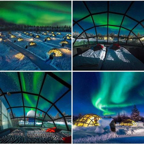 Kakslauttanen Arctic Resort, Sodankylä, Finland 🇫🇮 Kakslauttanen Arctic Resort, Iceland Resorts, Unique Vacation Rentals, Aurora Lights, Northern Lights Norway, Vacation Villa, Finland Travel, Northern Lights (aurora Borealis), Aurora Borealis Northern Lights