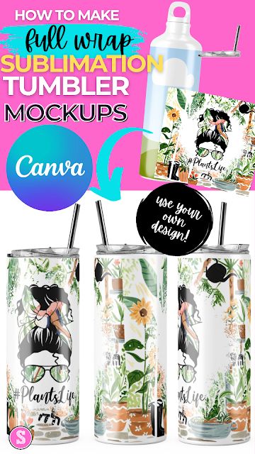 Silhouette School Blog, Tumbler Mockup, School Newsletter, Silhouette School, Canva Tutorial, Free Tumbler, Mockups Design, Cricut Craft Room, Branding Mockups