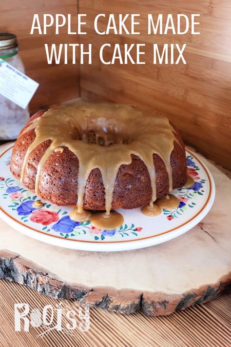 Make a quick and delicious apple cake from a boxed or homemade cake mix with our simple recipe for a fall inspired dessert that is sure to delight! Cake Mix And Apples Recipe, Apple Bread Using Cake Mix And Fresh Apples, Yellow Cake Mix Fall Recipes, Apple Pumpkin Cake Recipes, Cooking Light Apple Cake, Apple Bundt Cake Using Cake Mix Boxes, Apple Cake With Boxed Cake, Bundt Cake With Apple Pie Filling, Apple Cake Recipe Easy Bundt