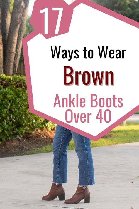 Lug Ankle Boots Outfit, Brown Bootie Outfits Winter, Work Outfits With Brown Boots, Black Tights Brown Ankle Boots, Style With Chelsea Boots, Sweater And Ankle Boots Outfit, Sorels With Jeans, Chestnut Ankle Boots Outfit, Short Boot Outfits Fall