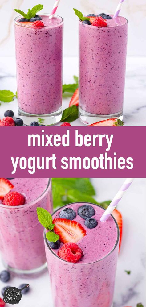 Berry Smoothie Without Banana, Very Berry Smoothie Recipes, Delicious Berry Smoothie, Berry Mix Smoothie, Frozen Mixed Berry Smoothie, Berrie Smoothies, Mixed Fruit Smoothie Recipes, Mixed Berry Smoothie With Yogurt, Mix Berries Smoothie