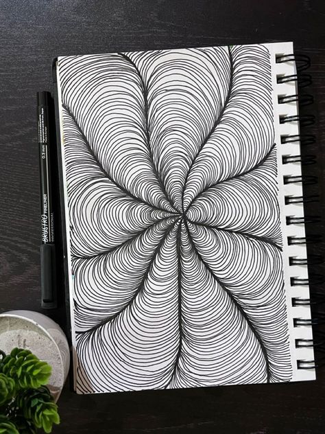 I will create pen and ink drawings and freehand illustration Line Doodles Abstract, Easy Black Pen Art, Black Pen Drawing Simple, Easy Black Pen Drawing, Drawing On Black Sheet, Things To Draw With A Pen, Cute Pen Doodles, Things To Draw In Pen, Black Pen Sketches Easy