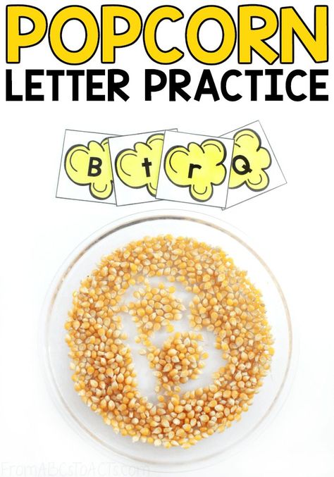 Work on letter formation while also integrating some sensory play into your day with this fun popcorn writing tray for preschoolers! Popcorn Crafts, Preschool Circus, Fun Popcorn, Circus Activities, Popcorn Theme, Letter Practice, Summer Preschool, Letters Of The Alphabet, Preschool Writing