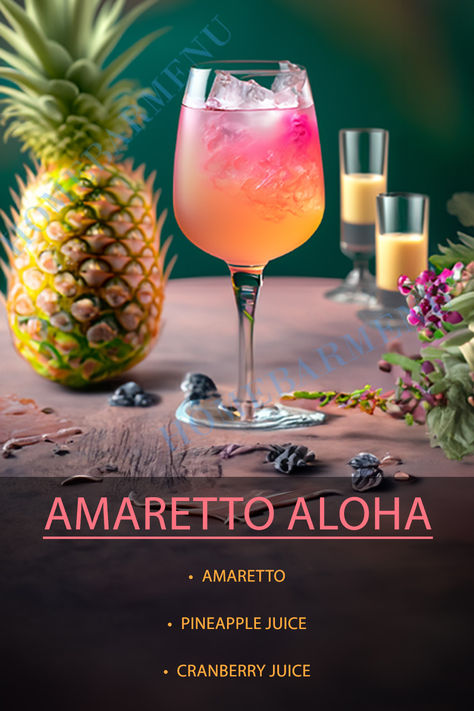 Mixed Fruit Alcoholic Drinks, Blender Alcohol Drinks, Disaronno Cocktails Recipes, Amaretto Aloha Cocktail Recipe, Strong Cocktails That Taste Good, Red Liquor Drinks, Bartesian Cocktail Maker Set Up Ideas, Patron Drinks Recipes, Classic Bar Drinks