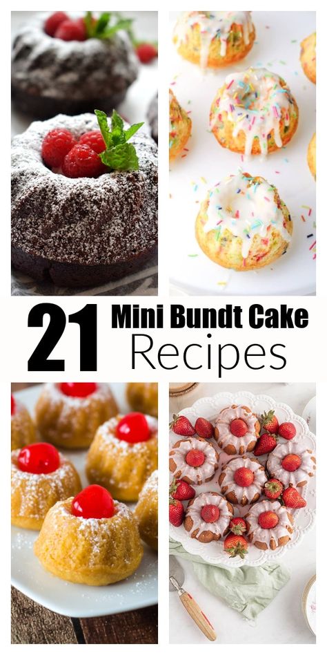 Mini Bundt Cakes Valentines, Diy Mini Bundt Cakes, Mini Bunts Cakes, Bundt Cake Recipes Mini Desserts, Mini Bundt Cake Packaging Ideas, Small Size Cake Recipes, Cranberry Mini Bundt Cakes, Mini Bundt Cakes Christmas Gifts, Valentines Day Mini Bundt Cakes