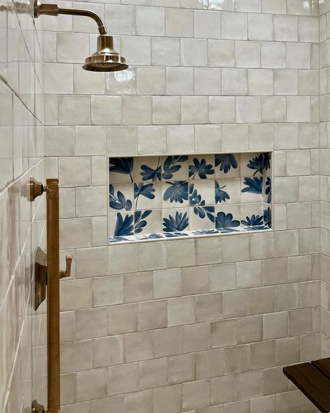 Unique Shower Tile Designs: 38 Inspirational Ideas for Your Bathroom - placeideal.com Unique Tile Shower Ideas, Unique Bathroom Tile Ideas, Unique Shower Tile Ideas, Fun Shower Tile, Italian Tile Bathroom, White And Blue Bathroom Ideas, Elegant Master Bathrooms Luxury, Rustic Tile Shower Ideas, Pattern Tile Bathroom