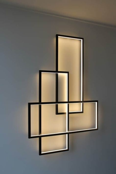 Triple Frame Wall Lamp Takken Decor, Blitz Design, Diy Lampe, Indirect Lighting, Diy Furniture Easy, Unique Lamps, Home Design Decor, Diy Lighting, Room Lights