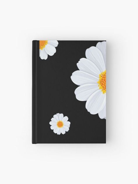 128 pages 90gsm paper stock Wrap around hardback cover Fully printed design on the front and back Available in a selection of ruled, graph or blank pages#daisy #flower #illustration #art #cute #special #printondemand Cute Diaries Covers, Front Page Design Art For Diary, Cute Note Books Designs, Front Cover Design Notebook Aesthetic, Creative Notebook Cover Design Ideas, Drawing On Book Cover, Front Page Design Journal, Aesthetic Diary Ideas Cover, Diary Book Cover Design