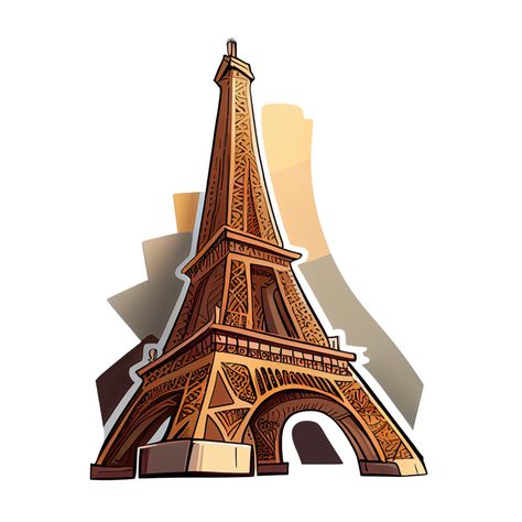 Cartoon sticker of The Eiffel Tower in Paris, France Eiffel Tower Cartoon, Paris Cartoon, Paris Wallpaper Iphone, Evil Tower, Paris Png, Eiffel Tower Illustration, Paris Background, Paris Clipart, France Wallpaper