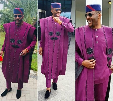 agbada-style-everyone-cant-stop-talking-Collection-to-Closet-Ebuka-Obi-Uchendu-in-Ugo-Monye-the-most-treny-agbada-afrocosmopolitan.com-african-fashion-featured Latest Agbada Designs For Men, Agbada Style For Men, Latest Agbada Styles Men, Men Agbada Styles, Agbada Styles Men, Agbada Designs For Men, Agbada For Men, Mens Kaftan, Agbada Outfit