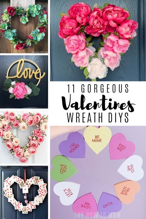 Wreath Ideas for Valentines Day - Beautiful DIYs to make you Swoon! Valentines Day Wreaths, Heart Wreath Diy, Valentine Wreath Diy, Valentines Wreath, Valentine's Ideas, Reading Diy, Heart Shaped Wreaths, Modern Wreath, Valentines Ideas