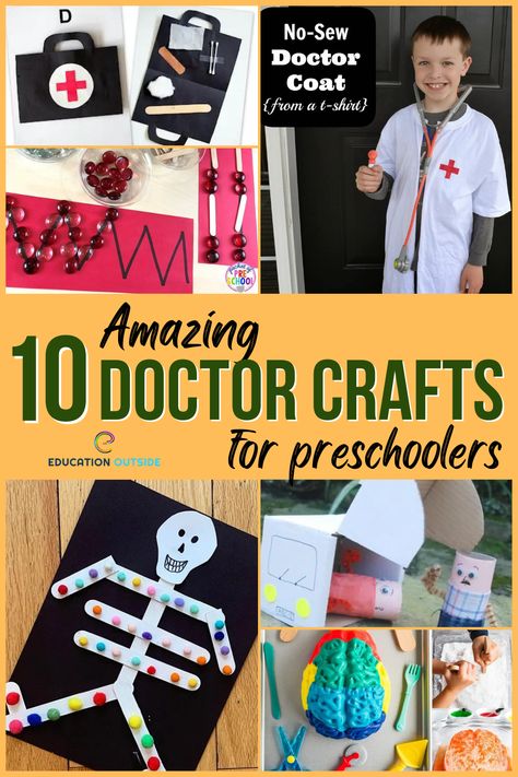 Medical Activities For Preschool, Doctors Activity Preschool, Pre K Doctor Activities, Medical Preschool Activities, Doctor Science Preschool, Healthcare Preschool Activities, Community Helpers Curriculum, Doctor Stem Activities Preschool, Doctor Fine Motor Activities