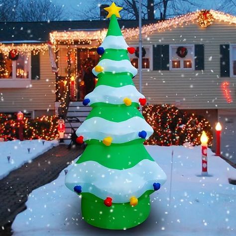 SEASONBLOW 12 FT Giant Inflatable Christmas Tree Xmas Decoration for Blow Up Yard Indoor Outdoor Lawn Yard Garden Holiday Outdoor Christmas Tree Decorations, Inflatable Christmas Tree, Led Christmas Tree Lights, Christmas Tree Sale, Outdoor Christmas Tree, Giant Inflatable, Disco Lights, Led Christmas Lights, Outdoor Lawn