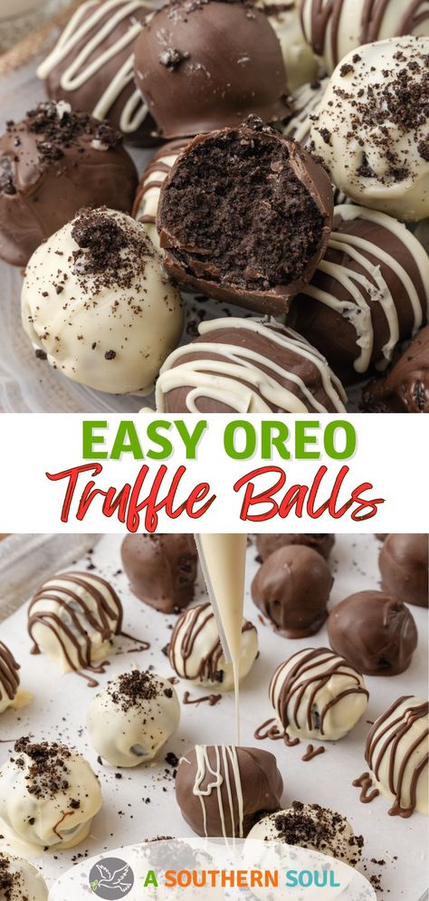 Oreo Truffles Christmas, Oreo Truffle Balls, Oreo Cookie Truffles, Truffle Balls, No Bake Truffles, Oreo Balls Recipe, Oreo Truffle, Cookie Truffles, Oreo Truffles Recipe