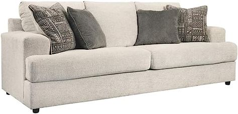 Amazon.com: Signature Design by Ashley Soletren Contemporary Chenille Queen Sofa Sleeper with 4 Accent Pillows, Off-White : Everything Else Soletren Sofa, Queen Sofa Sleeper, Queen Memory Foam Mattress, Chenille Throw Pillows, Oversized Chair And Ottoman, Sofas For Small Spaces, Sofa Sleeper, Oversized Chair, Chenille Throw