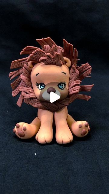 Fondant Lion Tutorial, Fondant Lion, Fondant Doll, Fondant Animals Tutorial, Lion Main, Lion Cake Topper, Animal Fondant, Fondant Figurine, Zoo Cake