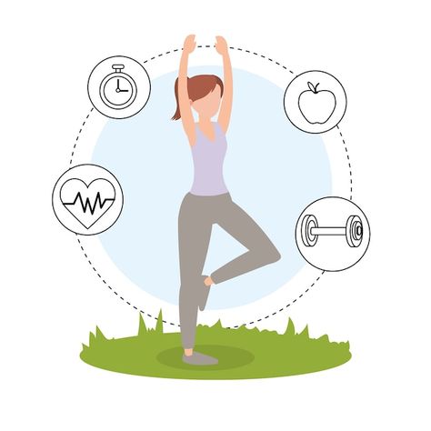 Health fitness cartoon Premium Vector | Premium Vector #Freepik #vector #gym-exercise #fitness-equipment #weight-training #strength-training Fitness Cartoon, Forward Head Posture Exercises, رسم كاريكاتير, Workout Pics, Anime Wallpaper 1920x1080, Forward Head Posture, Fitness Icon, Gym At Home, Health Pictures