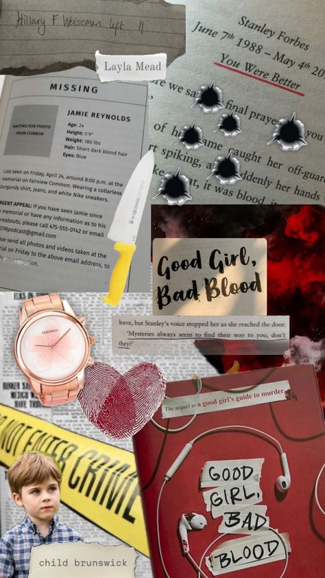 Good girl, bad blood #goodgirlbadblood #hollyjackson #pipandravi Good Girl Bad Blood, Heaven Book, Blood Wallpaper, Burgundy Shirt, Finding Happiness, Bad Blood, Thriller Books, Book Dragon, Girl Guides