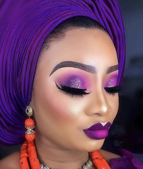 Nigerian Braids Hairstyles, Nigerian Braids, Gele Styles, Nigerian Gele, Asian Bridal Wear, Finger Waves Short Hair, African Turban, Lipstick For Dark Skin, Finger Waves