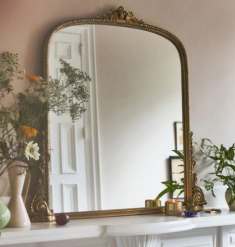 Anthropologie UK | Fashion, Home, Jewellery & Gifts How To Decorate A Console Table, Gleaming Primrose Mirror, Primrose Mirror, Anthropologie Mirror, Mantle Mirror, Console Table Decorating, Anthropologie Home, Fireplace Mirror, Entryway Console