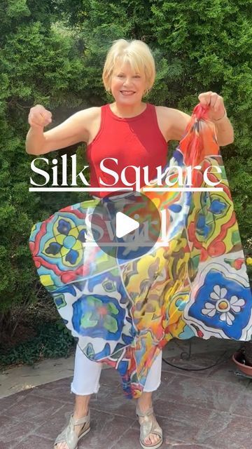 How To Tie A Square Scarf, How To Tie A Large Square Scarf, Scarf Frame, Square Scarf How To Wear A, How To Tie A Large Square Silk Scarf, Casual Summer Scarves, One Size Fits Most, Tie Large Square Scarf, May A 65 Year Old Woman Wear Shawls?, Square Scarf Tying