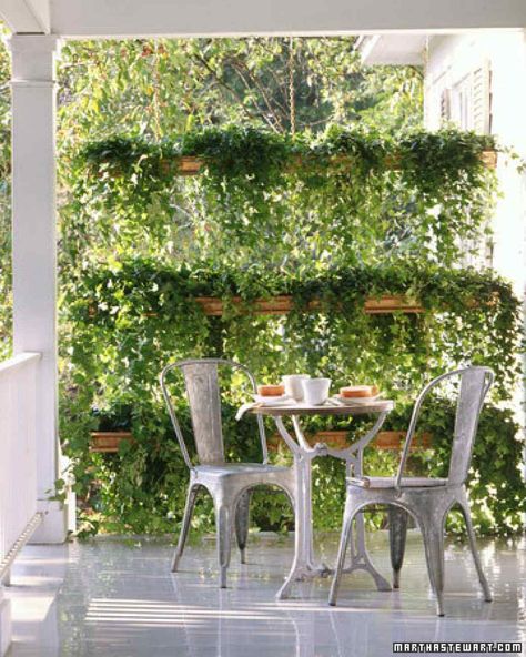 11 Creative Container Garden Ideas | Martha Stewart Diy Gutters, Diy Wall Planter, Gutter Garden, Garden Privacy Screen, Copper Gutters, Jardim Diy, Patio Privacy, Outdoor Screens, Garden Privacy