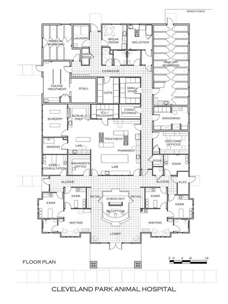 Floor plans of veterinary hospitals: Photo gallery | Hospital Design Vet Room Ideas, Kennel Plans, Hospital Floor Plan, Animal Shelter Design, Hospital Design Architecture, Boarding Kennels, Hospital Plans, Dog Boarding Kennels, Kennel Ideas