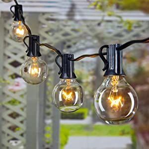 Brightown Outdoor String Light 100Feet G40 Globe Patio Lights with 104 Edison Glass Bulbs(4 Spare), UL Listed Hanging Lights for Backyard Balcony Deck Party Decor, E12, Black, Not Connectable Porch String Lights, Balcony Party, Outdoor Decorative Lights, Hanging Christmas Lights, Led String Lights Outdoor, Patio Lights, Outdoor String Lights, Patio String Lights, Porch And Balcony