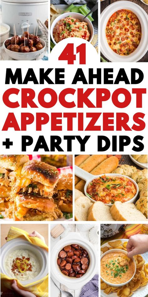 Super easy crockpot appetizers, dips and slow cooker snacks you can make ahead for your next potluck, holiday party, or game day. Easy Crockpot Party Food, Crockpot Party, Appetizers Crockpot, Appetizers And Dips, Crockpot Dips, Crockpot Snacks, Crockpot Party Food, Best Potluck Dishes, Crockpot Appetizers