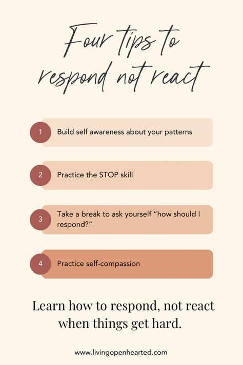 Respond not react, patience Dont React Respond, How To Respond Not React, How We React To A Situation, How Not To React Emotionally, Learning Not To React Quotes, Respond Not React, Learn To React Less, Respond Vs React, Tantrum Kids