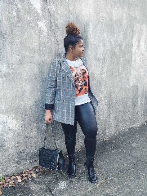 Dressy Combat Boots Outfit Winter, Concert Outfit With Combat Boots, Patent Leather Combat Boots Outfit, Combat Boots Leggings Outfit, R B Concert Outfit Plus Size, Combat Boots And Jeans Outfit, Boots And Blazer Outfit, Women Combat Boots Outfit, Leggings And Combat Boots Outfit