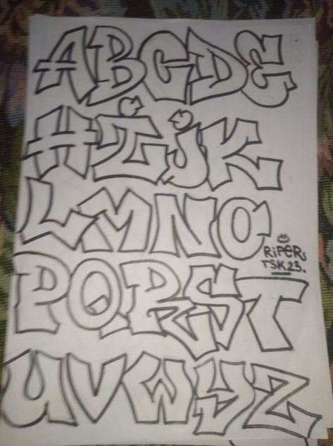 GRAFFITI ALPHABET Freestyle Lettering Alphabet, Pretty Graffiti Letters, Grafitti Tags Alphabet, Piece Letters Graffiti, Freestyle Graffiti Alphabet, Graffiti Abc Alphabet, Cool Lettering Fonts Alphabet Graffiti, Gerfittie Art Letters, Graffiti Box Letters