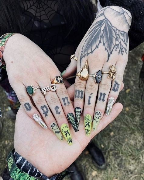 Knuckles Tattoos For Women, Amor Fati Knuckle Tattoo, Words For Finger Tattoos, Gothic Lettering Finger Tattoo, Satanic Finger Tattoos, Make Hand Tattoos, Girly Knuckle Tattoos, Women Knuckle Tattoo, Lower Knuckle Tattoo