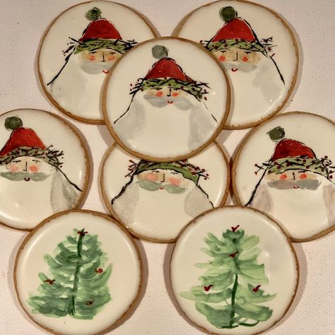 Cookies made for a Vietri artist! Hand Painted Cookies Christmas, Painted Cookies Watercolor, Hand Painted Christmas Cookies, Painted Christmas Cookies, Cookie Watercolor, Cookies Painting, Color Cookies, Painted Sugar Cookies, Watercolor Cookies