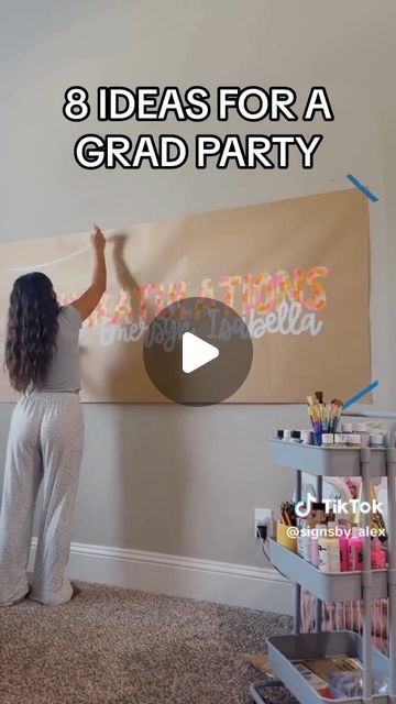 Evite on Instagram: "Graduation season is underway...and if you’re actively planning a 2024 grad party, save these 8 small touches that will make the gathering totally unforgettable. 🎓🎈🥳  Hand-Painted Graduation Sign: signsby_alex on TikTok “A Sweet Ending” Dessert Table: graceeguglielmetti on TikTok Ferrero Rocher Grad Caps: zarashayat on TikTok DIY Photo Backdrop: khloelemon2 on TikTok  Graduation Scratch-Off: jenrenpro on TikTok Digital Photo Slideshow: jenrenpro on TikTok 2024 Charcuterie Board: @sarahtreed  A Walk Down Memory Lane: mcshell5670 on TikTok" 2024 College Graduation Party Ideas, Graduation Table Setting Ideas, College Commitment Signing Table, Easy Graduation Party Ideas, Graduation Table Decorations Ideas, At Home Graduation Party Ideas, 5th Grade Graduation Ideas Party, College Graduation Party Ideas Backyards, Grad Backdrop Ideas